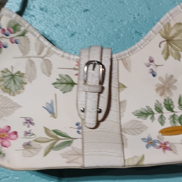 Longaberger White Floral Shoulder Bag - Picture 4 of 11